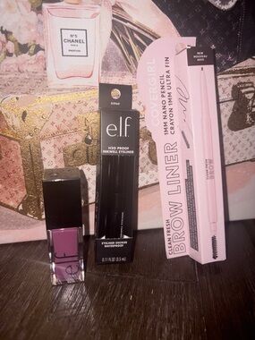ELF Lip gloss & Eye Liner Bundle with CoverGirl Brow Liner